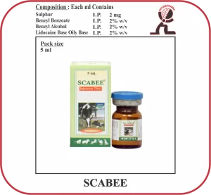 SCABEE Sulphur Injection for Scabies & Dermatological Problems in Animals Manufacturer