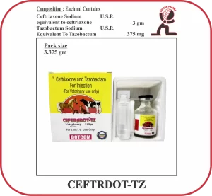 CEFTRADOT-TZ 3.375gm Injection – Ceftriaxone Tazobactam Veterinary Injection