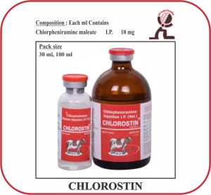 CHLOROSTIN Injection (Chlorpheniramine Maleate 10 mg/ml) – Veterinary Antihistamine