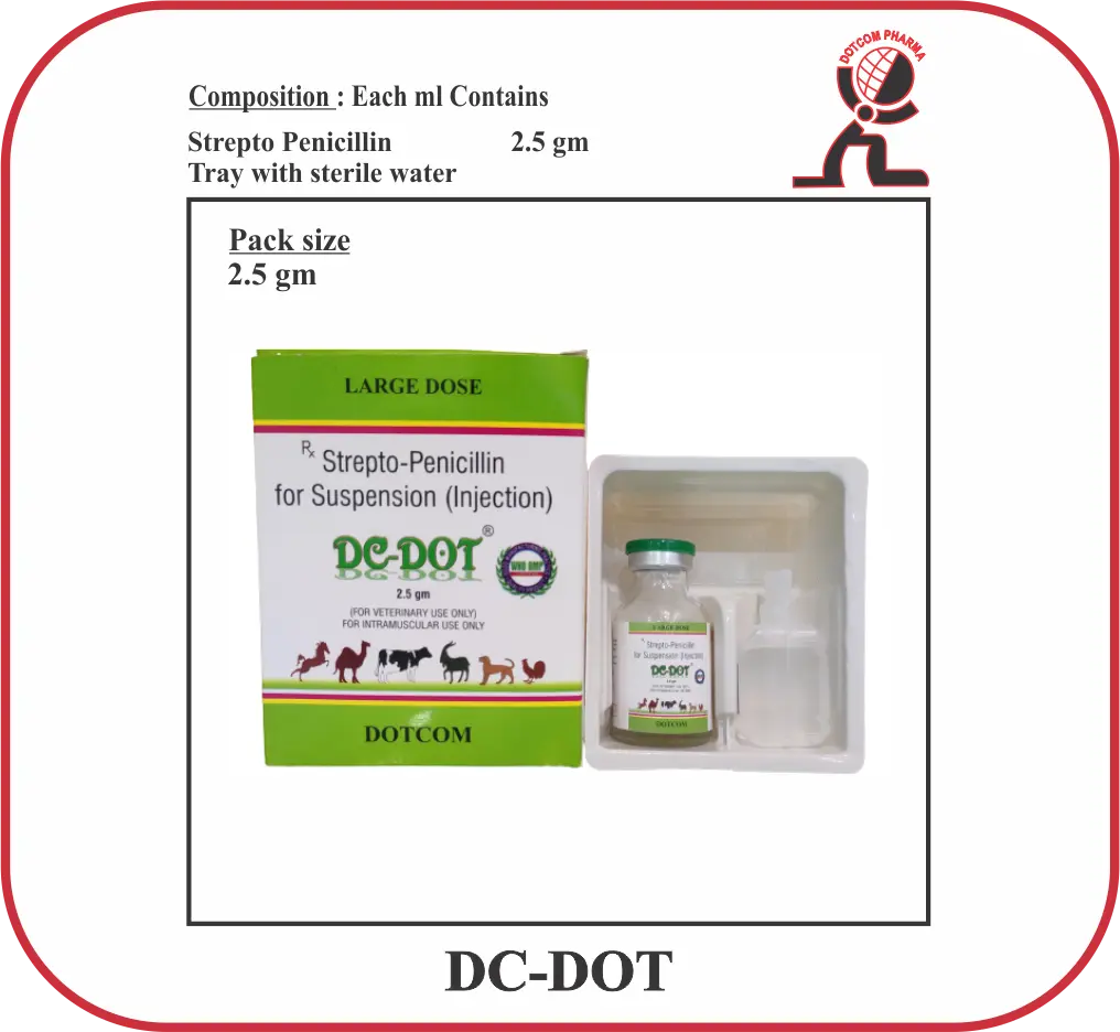 DC-DOT Dry Injection Strepto-Penicillin Veterinary Antibiotic for Animals