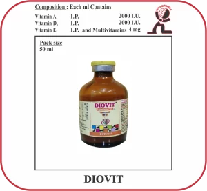 DIOVIT Vitamin AD3E & Multivitamin Injection (with Calcium Glycerophosphate) – Veterinary Injectable