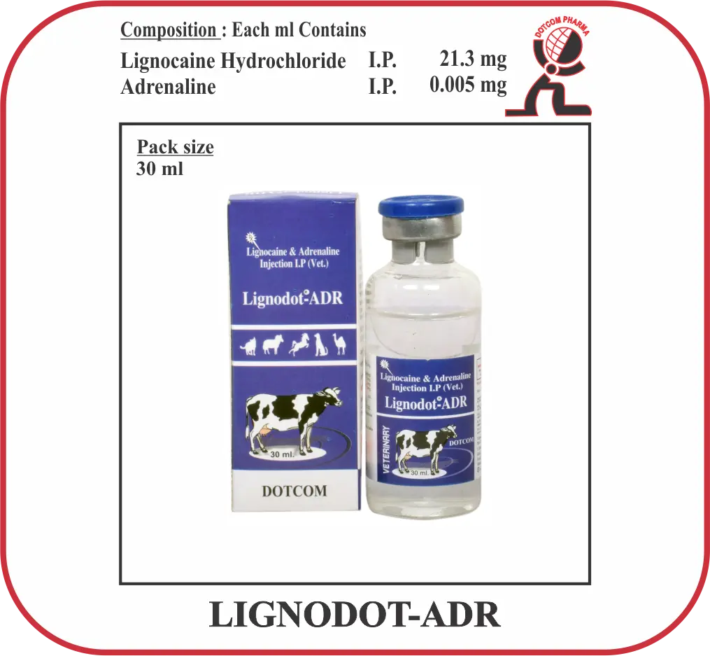 LIGNODOT-ADR lignocaine with adrenaline injection veterinary local anaesthetic 30 ml
