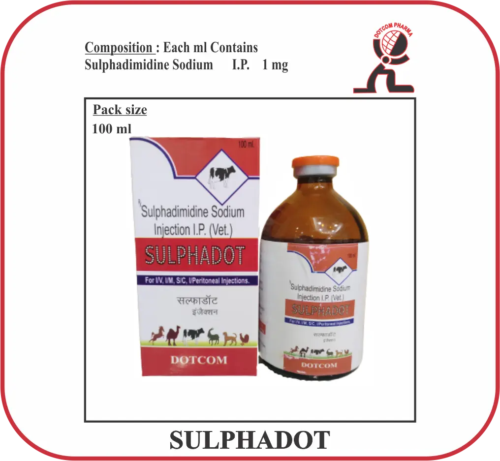 SULPHADOT Sulphadimidine Injection for HS, Pneumonia & Diarrhoea – Dotcom Pharma