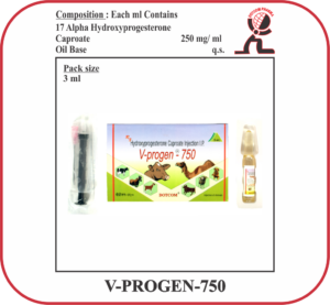 V-PROGEN-750 17-α-Hydroxy Progesterone Caproate Injection for Cattle & Livestock – Manufacturer