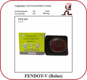 FENDOT-V Bolus – Fenbendazole & Ivermectin Veterinary Deworming Bolus