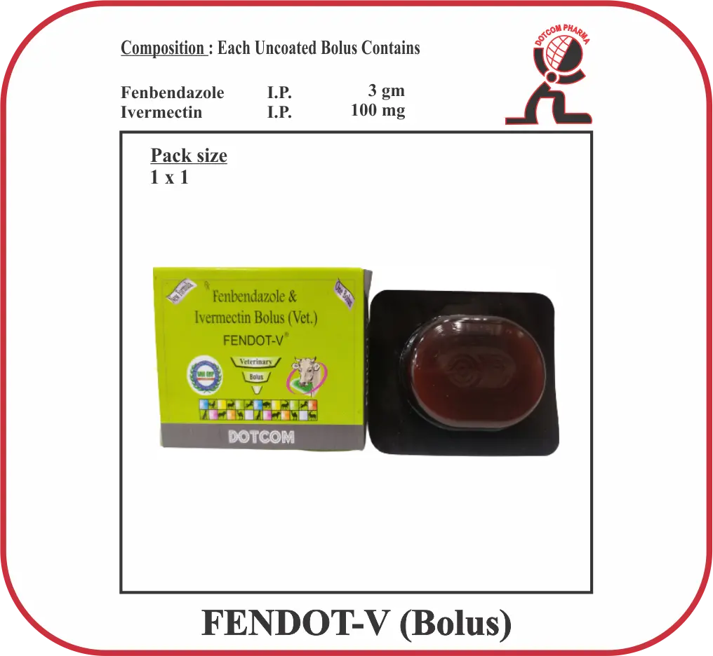 FENDOT-V Bolus Fenbendazole and Ivermectin veterinary deworming medicine for livestock