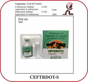 CEFTRADOT-S 3gm Injection – Ceftriaxone Sulbactam Veterinary Injection