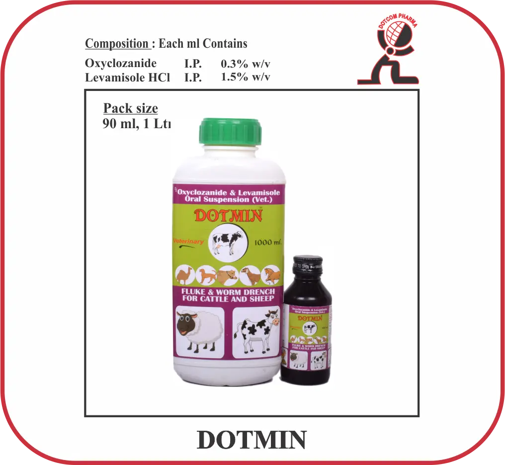 DOTMIN Oral Suspension Levamisole Oxyclozanide Veterinary Antiparasitic