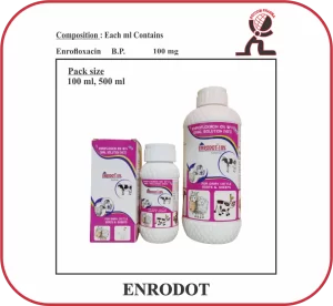ENRODOT Oral Suspension – Enrofloxacin 100 mg Veterinary Antibiotic (Poultry & Livestock)