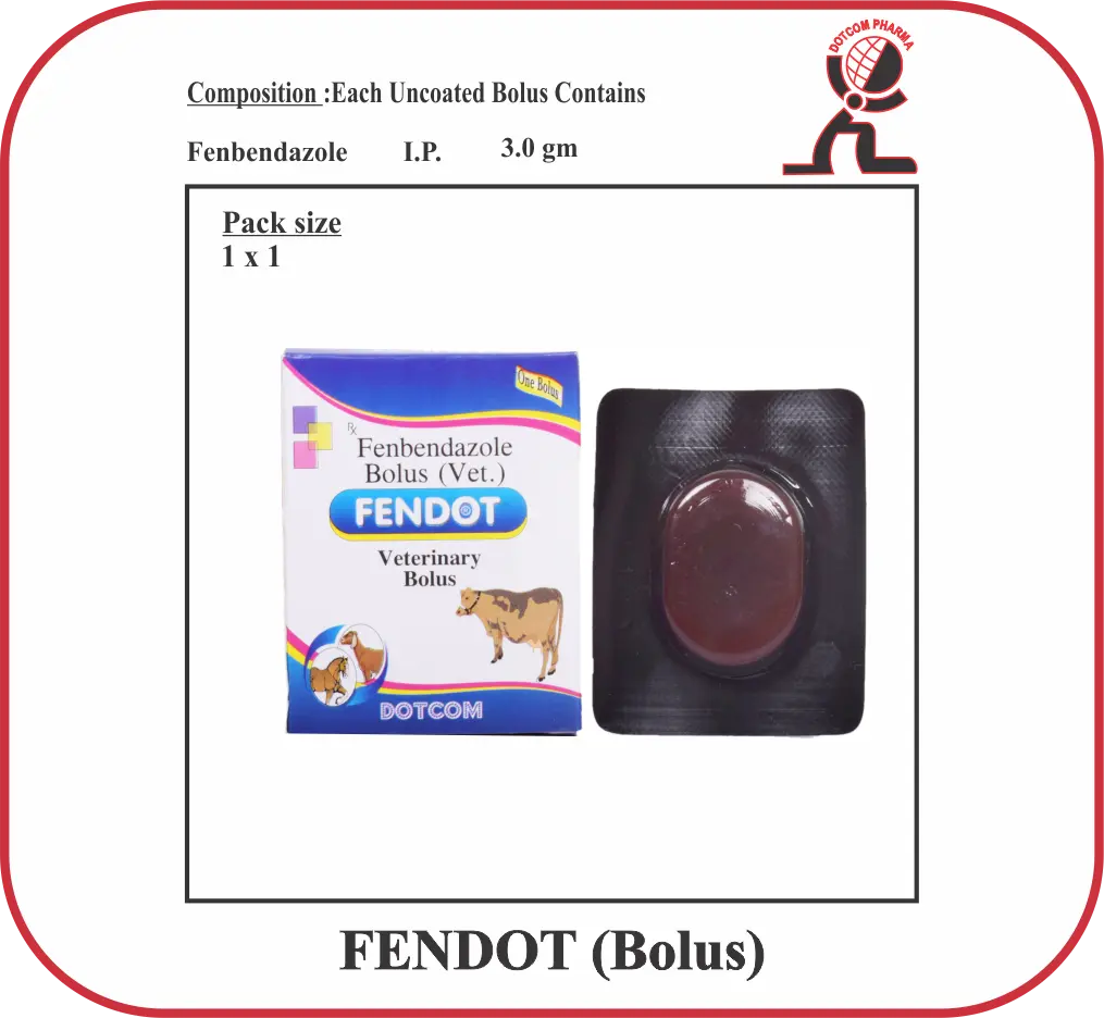 FENDOT Bolus Fenbendazole Veterinary Deworming Bolus for Livestock