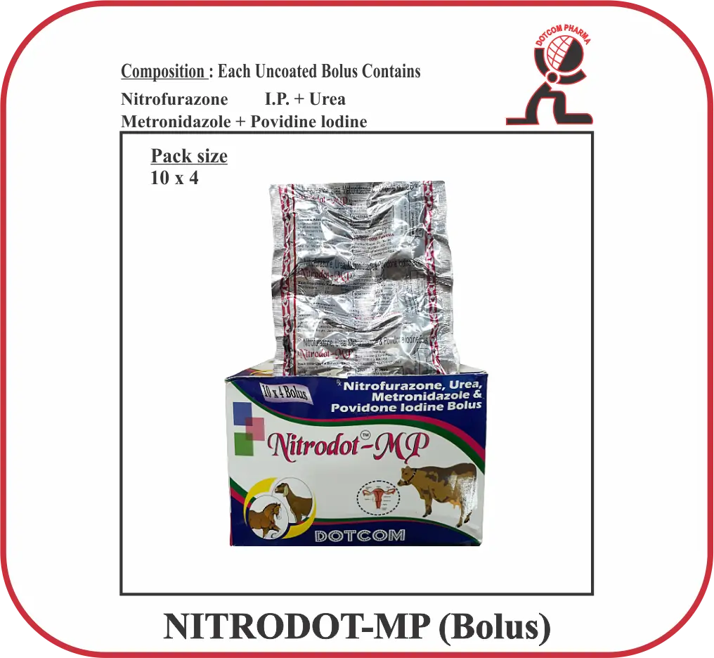 NITRODOT-MP Bolus IU Nitrofurazone Metronidazole Veterinary Intrauterine Bolus