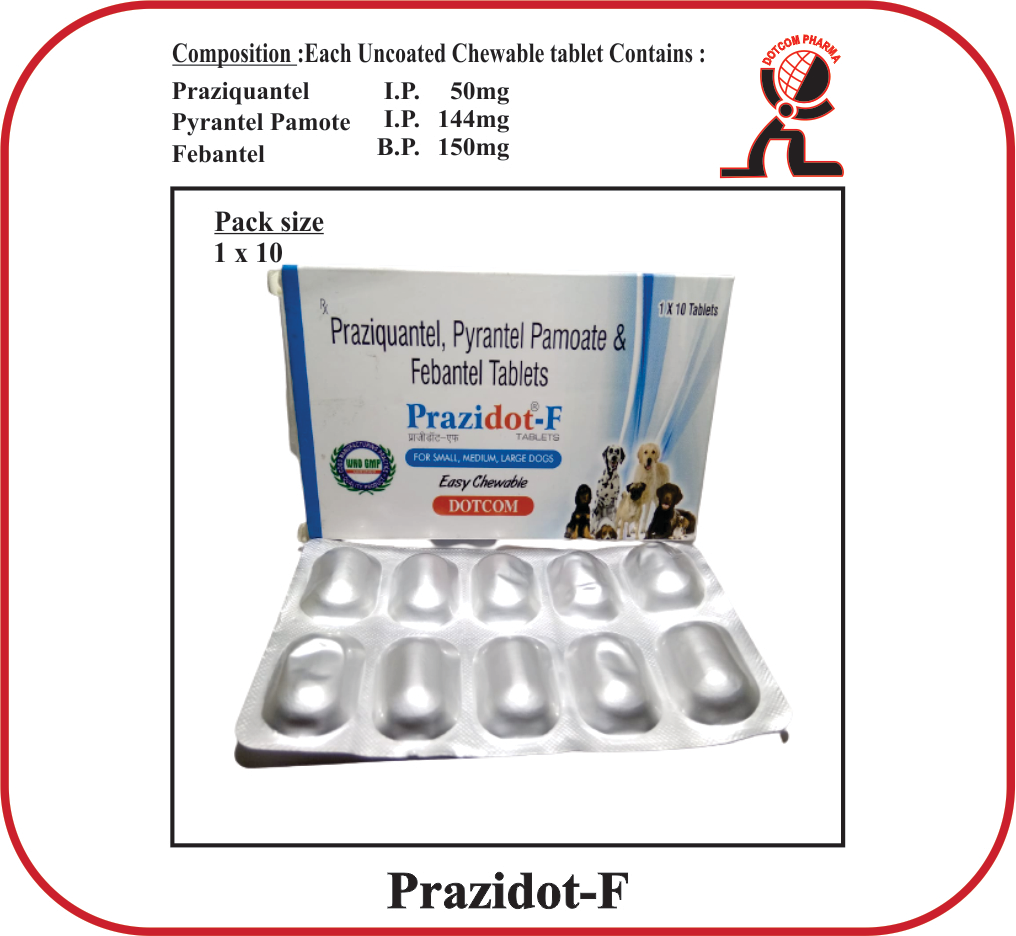 PRAZIDOT-F Tablet Broad Spectrum Dewormer for Dogs