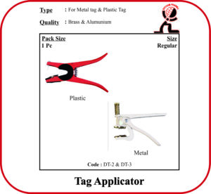 TAG APPLICATOR FOR – METAL TAG & PLASTIC TAG