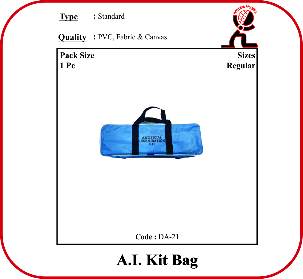 Durable PVC Fabric Canvas A.I. Kit Bag for Veterinary Field Use