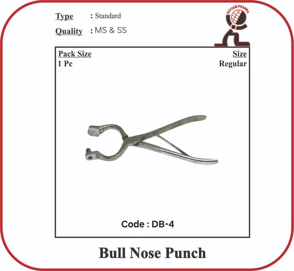 Durable 8-inch Metal Bull Nose Punch for Veterinary Nose Ring Application