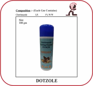 DOTZOLE Dusting Powder – Clotrimazole 1% Veterinary Antifungal (100 gm)