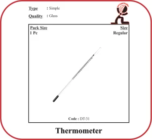 Thermometer – Simple (ISI Mark) – Mercury Glass Thermometer 36°C to 42°C for Temperature Measurement