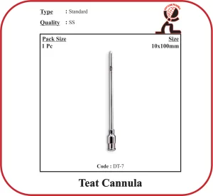 Teat Cannula 13G x 100mm / 120mm – Stainless Steel Veterinary Intra Mammary Cannula