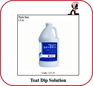 Teat Dip Solution 1 Litre – Veterinary Post-Milking Teat Dip for Mastitis Prevention in Cows