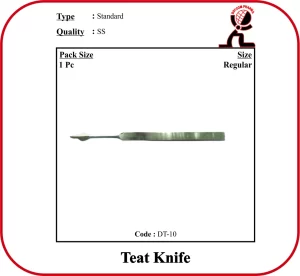 Teat Knife – Stainless Steel Veterinary Teat Canal Knife for Teat Surgery Use