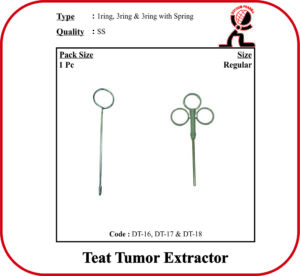 Teat Tumor Extractor – Stainless Steel Veterinary Instrument for Teat Canal Polyp/Tumor Removal (1 Pc)