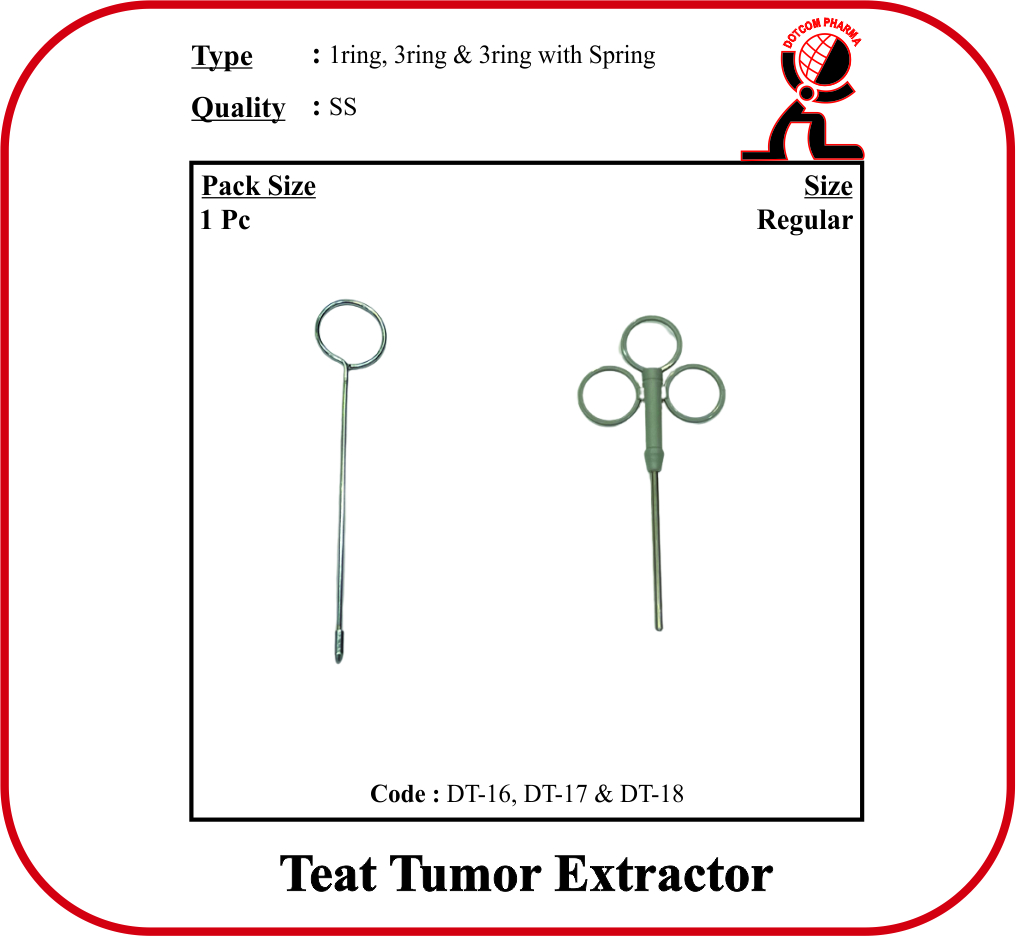 Teat tumor extractor stainless steel veterinary instrument for teat canal polyp removal