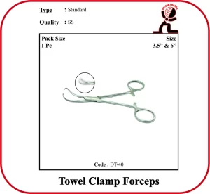 Towel Clamp Forceps 6 Inch – Stainless Steel Veterinary Surgical Instrument (Imported)
