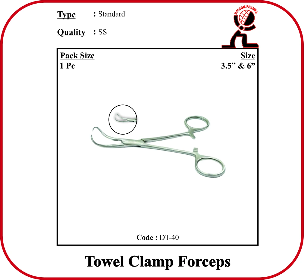 Towel clamp forceps 6 inch stainless steel veterinary surgical instrument