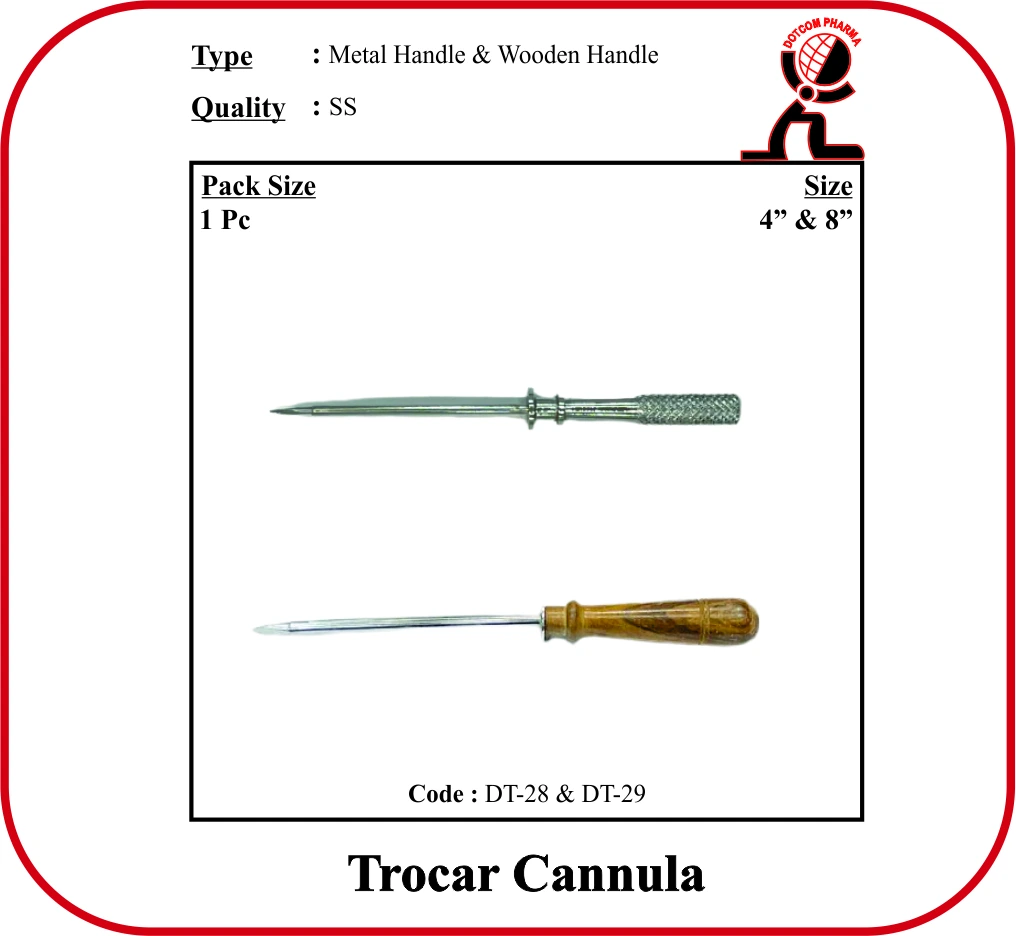 Trocar cannula stainless steel veterinary trocar with cannula sleeve and handle types