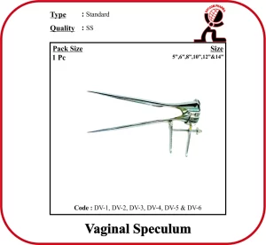 Vaginal Speculum (Stainless Steel) for Veterinary Gynecological Examination | 4”–14” Sizes