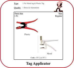 Tag Applicator for Metal Tag / Plastic Tag – Universal Veterinary Ear Tag Applicator for Cattle & Goats