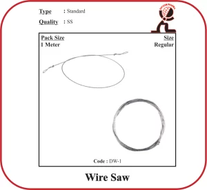 Wire Saw 100 cm – Stainless Steel Veterinary Surgical Cutting Instrument