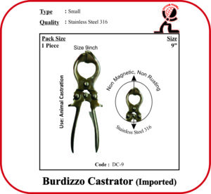 BURDIZZO CASTRATOR -SMALL 9”(IMPORTED)