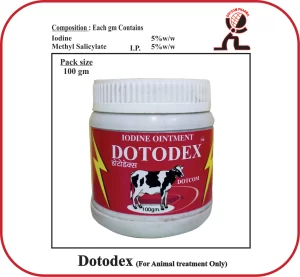 DOTODEX Iodine Ointment – Topical Antiseptic for Animals (100 gm)