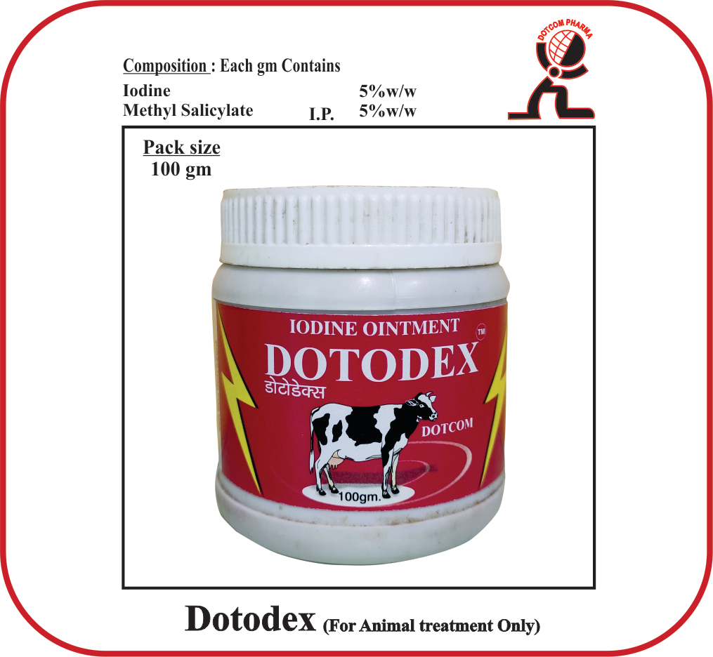 DOTODEX Iodine Ointment Veterinary Topical Antiseptic for Animals 100 gm