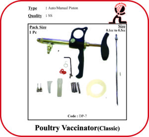 POULTRY VACCINATOR – SEMI AUTOMATIC