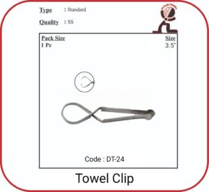 Skin Towel Clip 3.5 Inch – Stainless Steel Veterinary Surgical Drape Clamp (Imported)