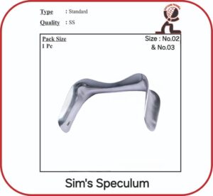 Vaginal Sims Speculum – Stainless Steel Veterinary Gynecological Instrument